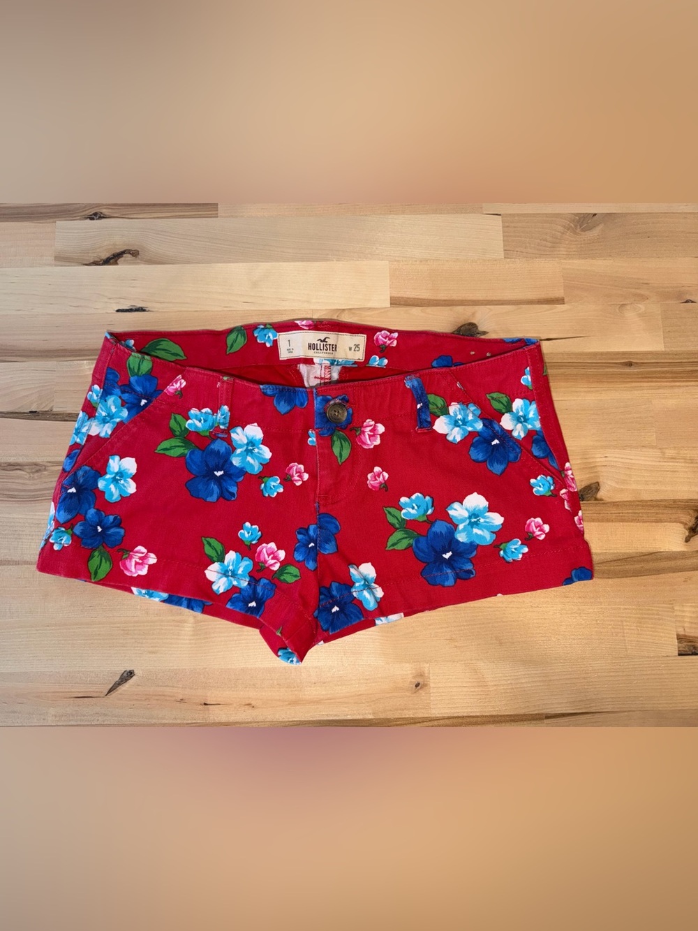 Hollister Mini Red Floral Shorts